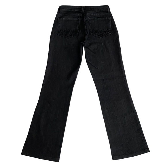 NYDJ Lift Tuck Technology Studded Rhinestones Bootcut Jeans Women’s Size 8 Black - Picture 2 of 14